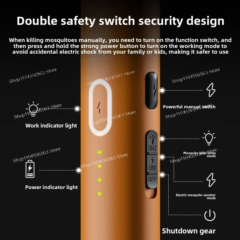 منشة البعوض الجديدة، منزلية، مصباح قاتل البعوض 2 في 1 قابل لإعادة الشحن، قاتل البعوض الأوتوماتيكي