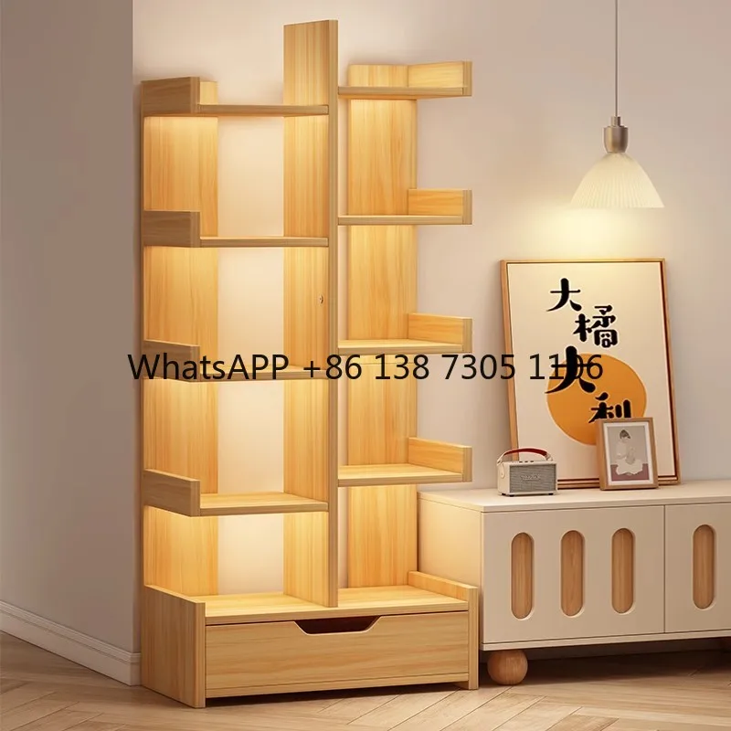 

Simple floor bookshelf storage rack wall mounted multi tier cabinet for home office living room organization and book storage