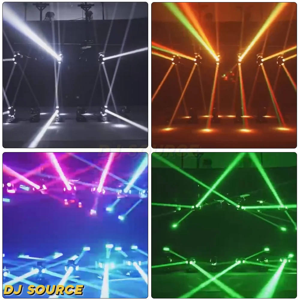 Imagem -06 - Led Rgbw Beam Moving Head Light Strobe Rotating Effect Dmx512 Effect Lights dj Disco Party Club Show Efeitos de Palco Novo Molde 6x40w