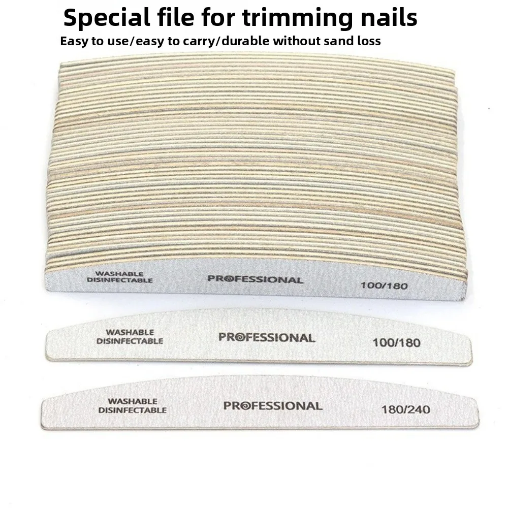 10 قطعة شكل قارب رمادي ملفات الأظافر الخشبية كتلة الصنفرة على الوجهين تصميم مانيكير عازلة باديكير المخازن المؤقتة لفني الأظافر