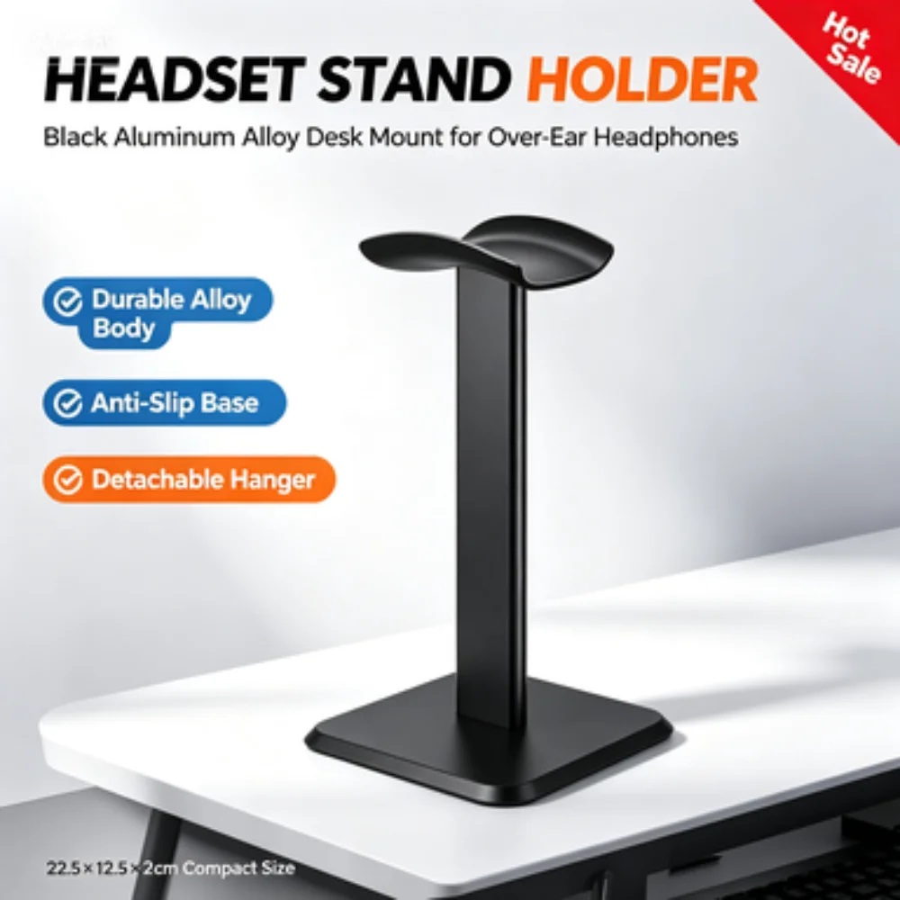 Headset Stand - Aluminum Alloy Headphone Stand Desktop Holder