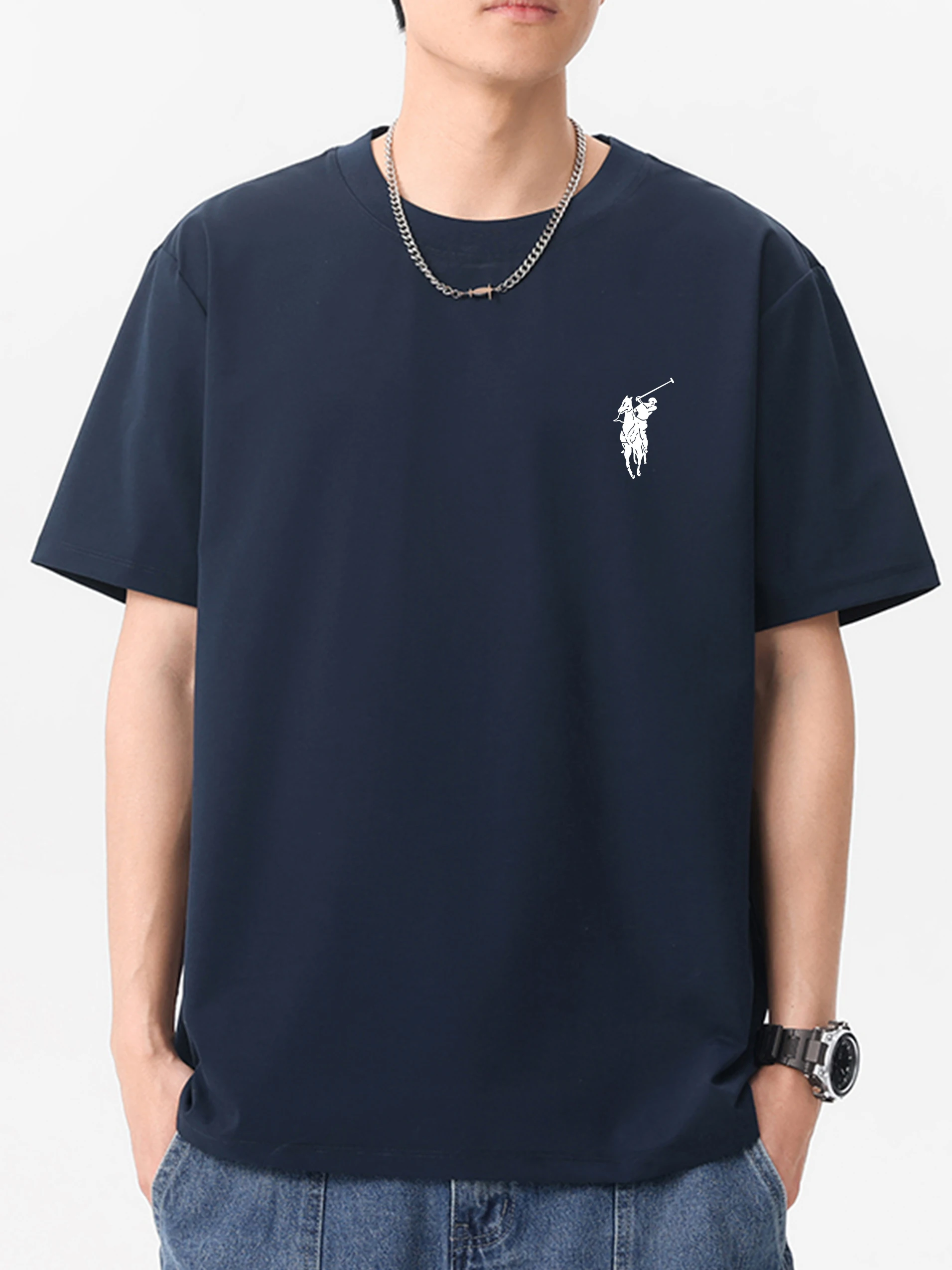 أزياء العلامة التجارية الرجال الكلاسيكية شعار الطباعة الملابس عارضة قصيرة الأكمام تي شيرت ارتداء اليومي تنوعا طاقم الرقبة أعلى تنفس المحملة #1