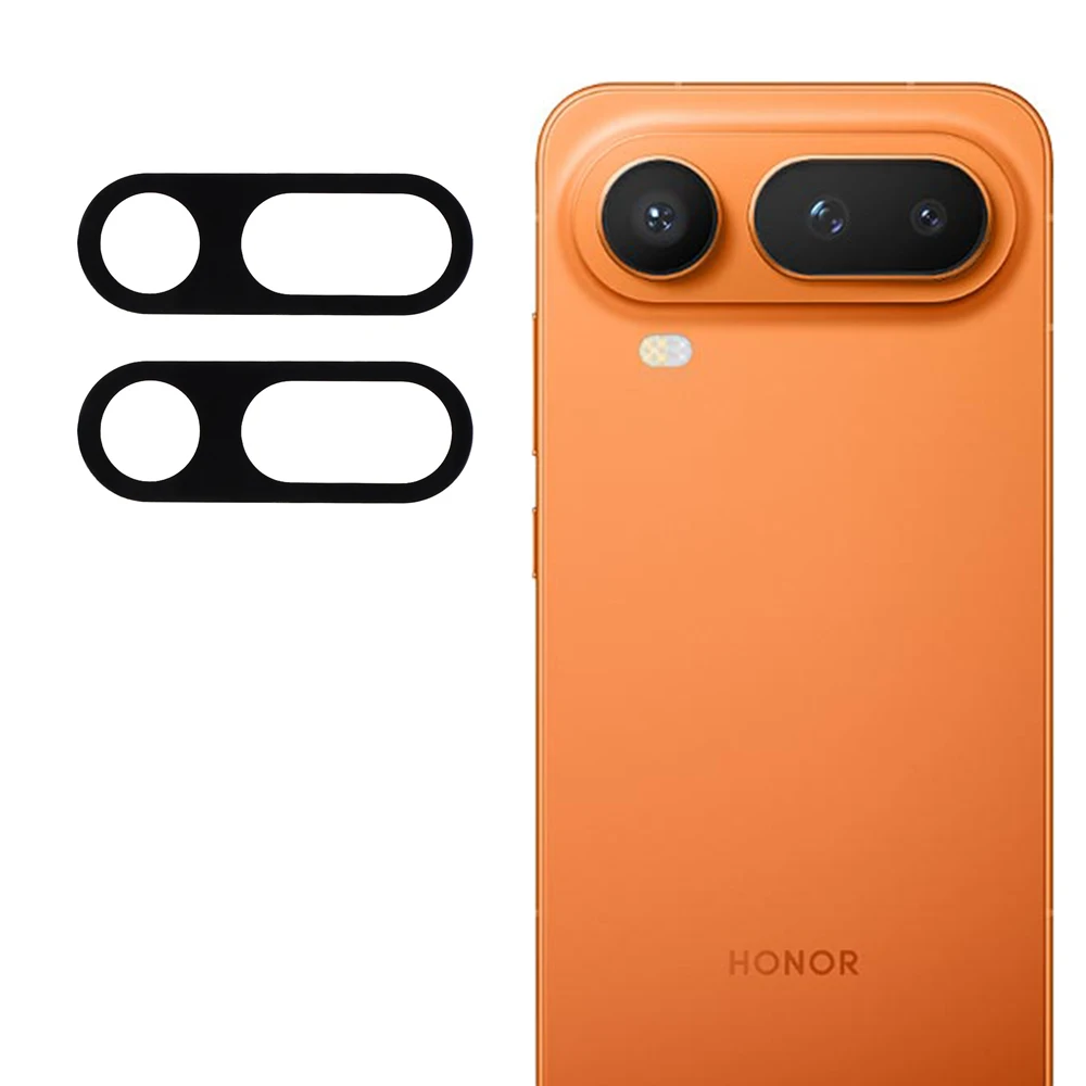 

2Pcs For Honor Magic8 Pro Air 5G Full Coverage Camera Lens Protector Silk Printing Tempered Glass Lens Film 3D Arc Edge - Black