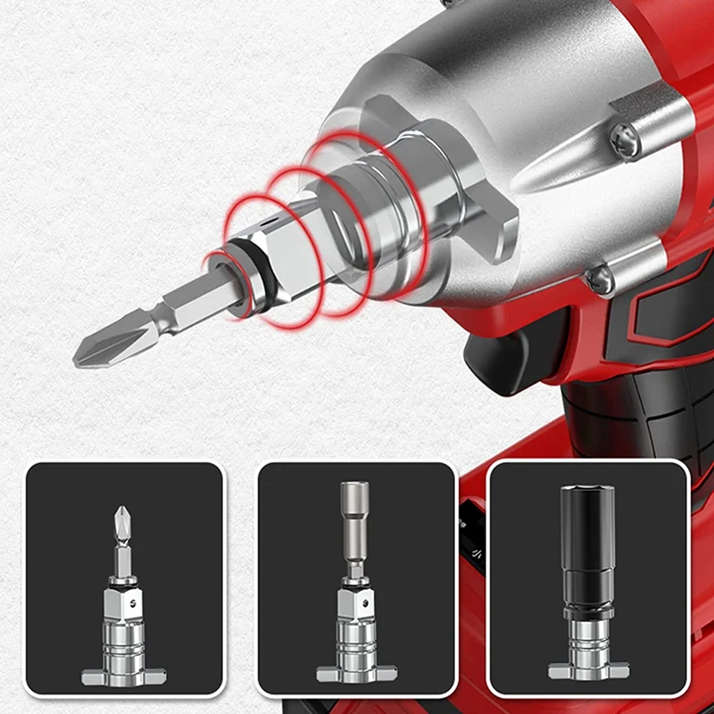 Compatible Impact Driver Anvil Assembly in Drill Housing,1/2inch Square Drive to 1/4inch Hex Female Socket Adapter