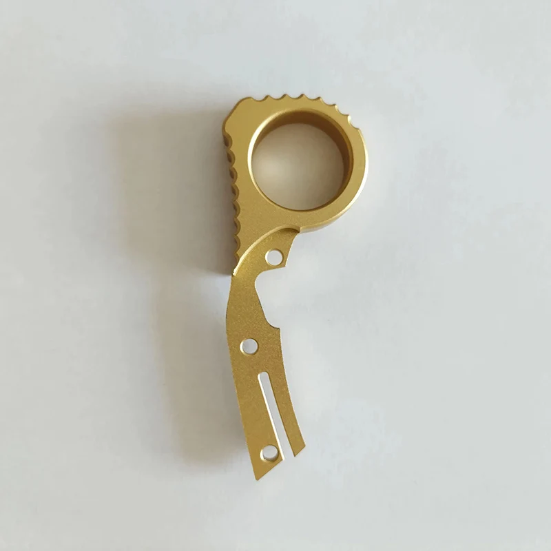 CNC Aluminum Made Golden Knife Signet Finger Ring For Spyderco Endura C10 Delica C11 Matriarch C12 Knives DIY Part Accessories