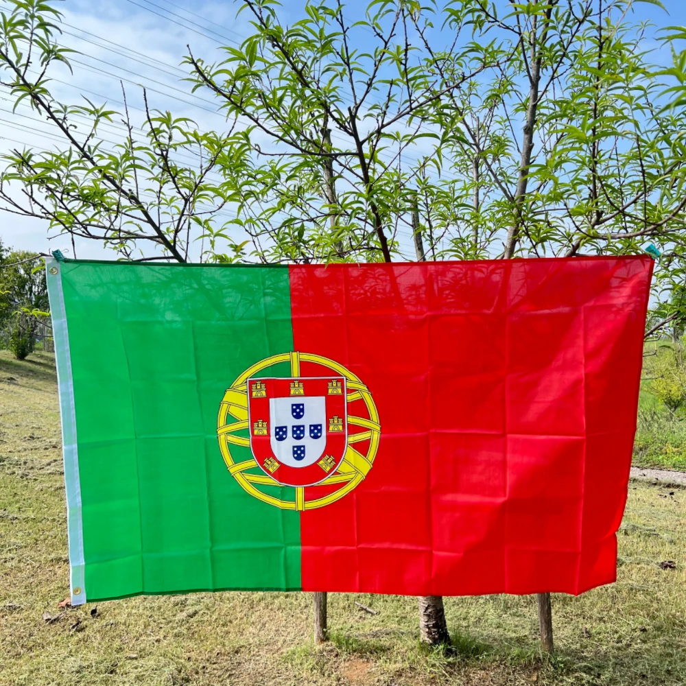 Bandeira de Portugal 90x150cm Prt Pt Bandeira de Portugal Portuguesa 3X5FT Decoração de poliéster suspensa
