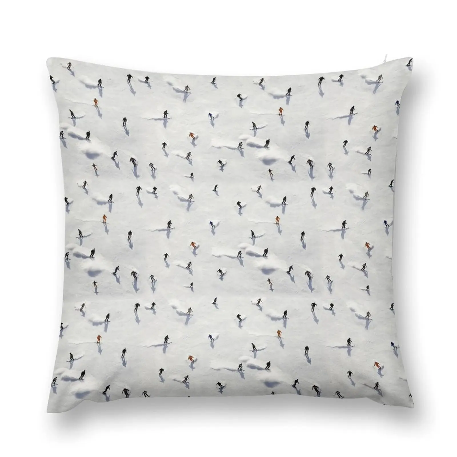 Skier Crowd - Ski Lovers Throw Pillow Throw Pillow Covers Pillowcases For Pillows pillow pillowcase