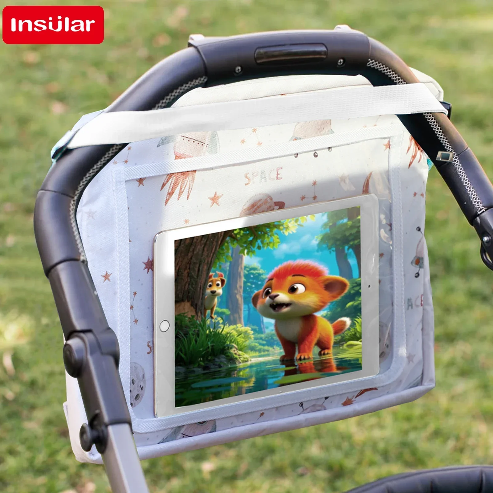 INSULAR صينية السفر سيارة الأطفال المحمولة لوحة الرسم لوح كتابة لعبة حقيبة التخزين الكمبيوتر اللوحي حقيبة ثابتة متعددة الوظائف
