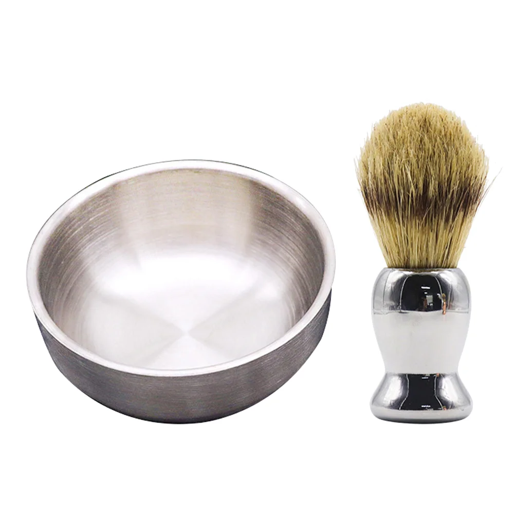 

Whipping Bowl Razors for Men Shaving Brush Silver Stainless Steel Tools Man