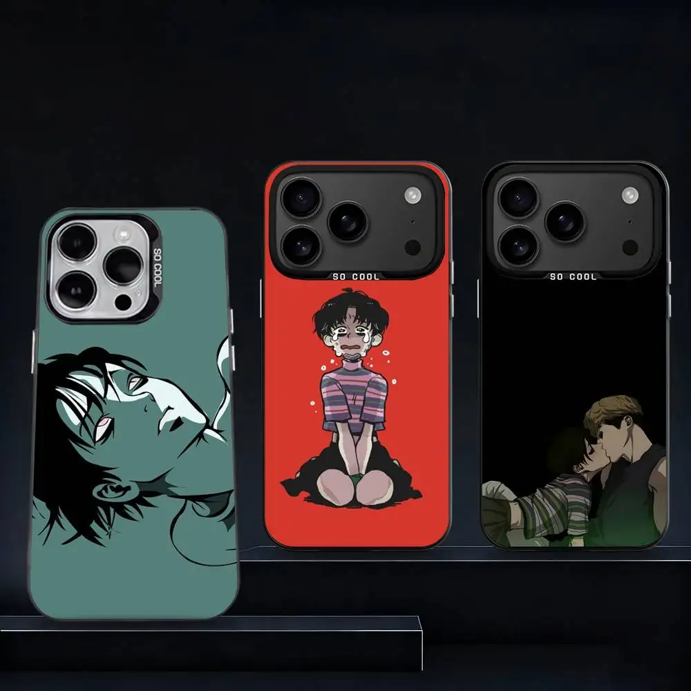 Funda de teléfono K-Killing Comics Stalking para iPhone 11,12,13,14,15,16,17,Pro,Max,Plus,E,Air,Mini IMD negro mate