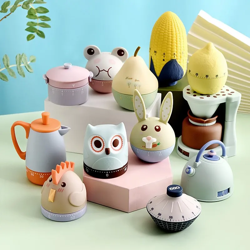 

1Pcs Cute Cartoon Animal Shape Study Time Management Multifunction for Kid Kitchen Timer Cooking Reminder Home Decor Alarm Clock