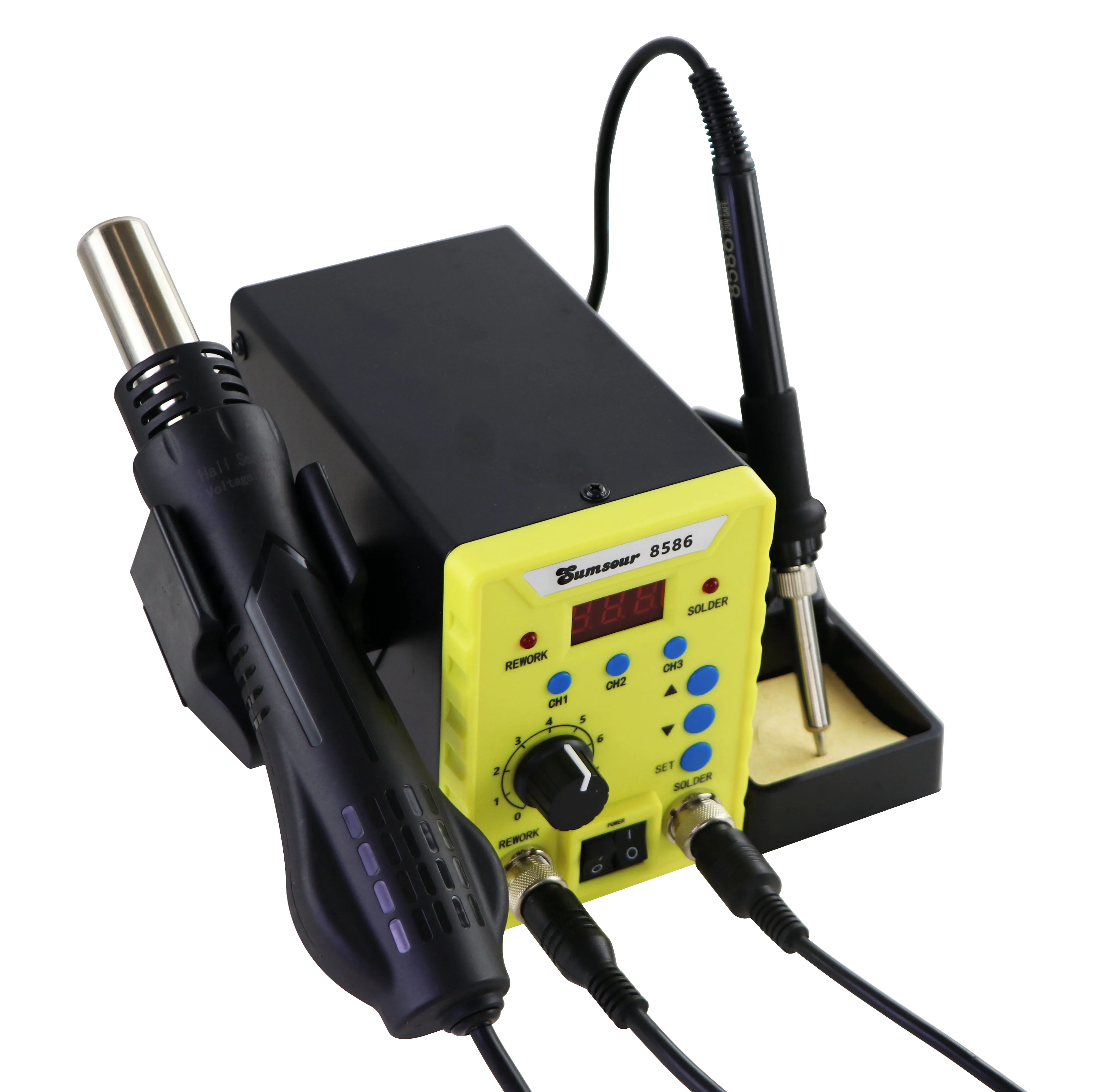 Sumsour 8586 760W 2 in 1 Digital Display SMD Soldering Rework Station Hot Air Gun Solder Iron Welding Desoldering Repair Tools