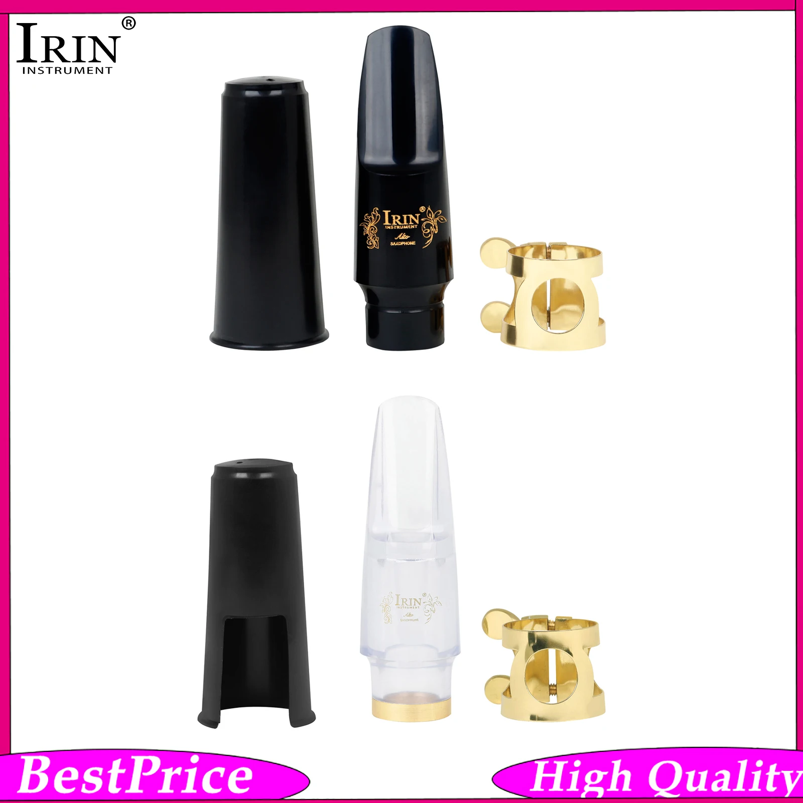 ABS Alto Saxophone Mouthpiece Kit Flute Head Blowing Mouth Set Wind Instrument Accessories for Alto Sax Players Performance