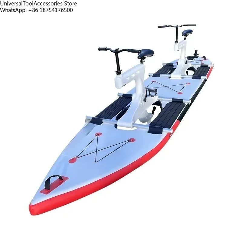 2 Person Hydrofoil Pontoons Water Pedal Bike Boats Widened Single-Board Racing Boat PE+SUP Bicycle