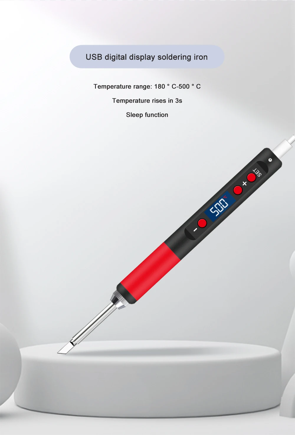T12 Serie T65 Digitales Elektrisches USB-Lötkolben-Set Mini Smart Einstellbare Temperatur Schweißwerkzeug 180-500 ℃ Kabellos – Detail 3