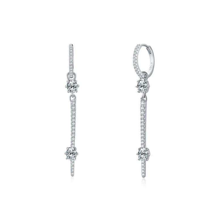 

Women European American Luxury Diamond Ins S925 Sterling Silver Fine Drop Earrings