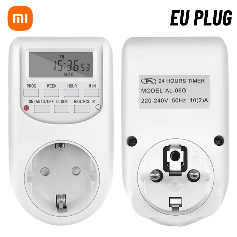 Xiaomi Digital Timer Switch Electronic Hour Weekly Programmable Timing Socket EU Plug Outlet Kitchen Appliance Time Control