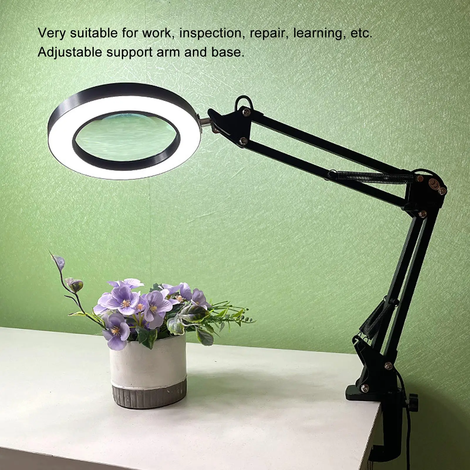 10X LED Magnifying Lamp with Metal Stand - Easy Install, Energy Efficient, Perfect for reading & Crafts