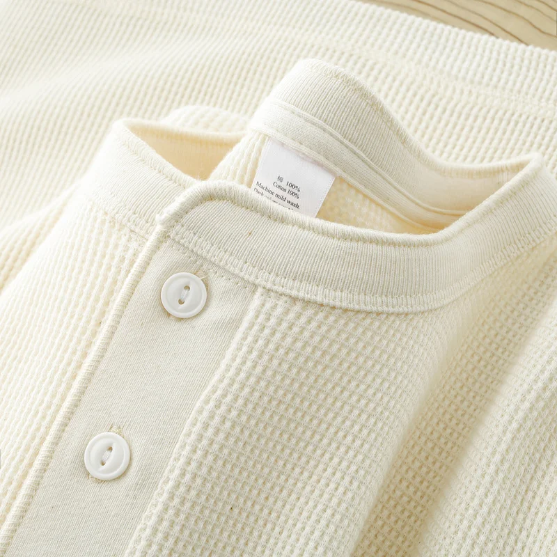 ソフトベージュ長袖ヘンリーカラーtシャツメンズルーズカジュアルカップルインナーウェアベースシャツレディース秋320ヘビーウェイト