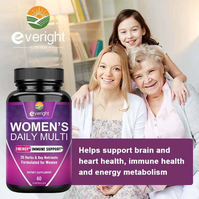 Womens Multivitamin - Daily Energy & Immune Health Support with Vitamins A, B12, C, D3, Zinc & Biotin, Multivitamin for Women