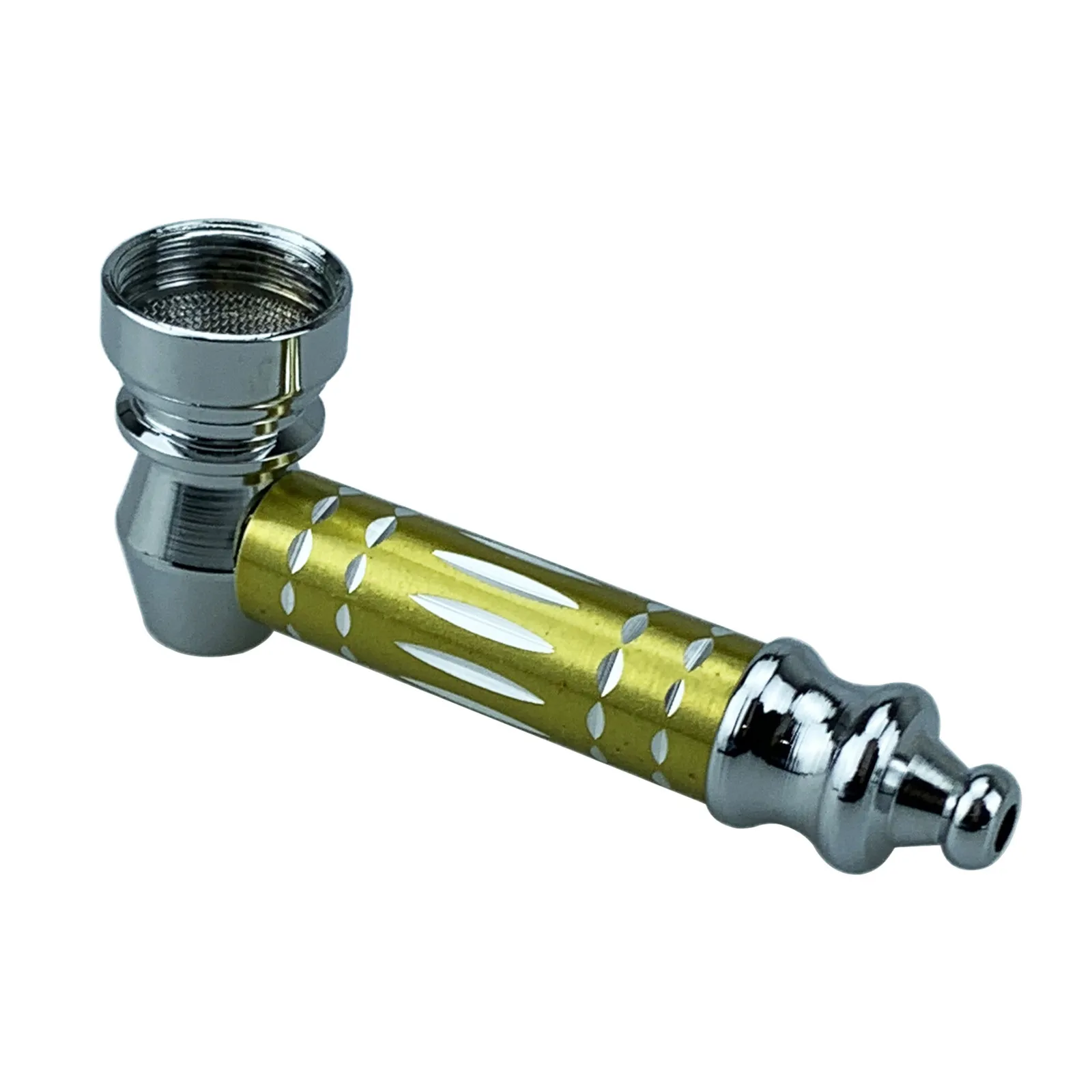 1pc Random Color Alloy Fashion Carved Pipe Portable Removable Cleaning Pot Pipe