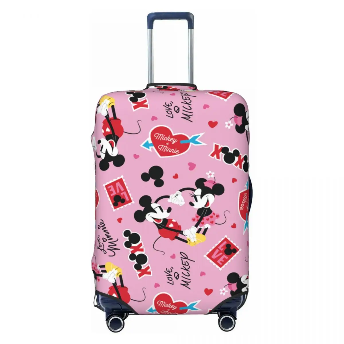 

Mickey And Minnie Valentine Travel Luggage Cover Washable Cartoon Mouse Suitcase Cover Protector Fit 18-32 Inch