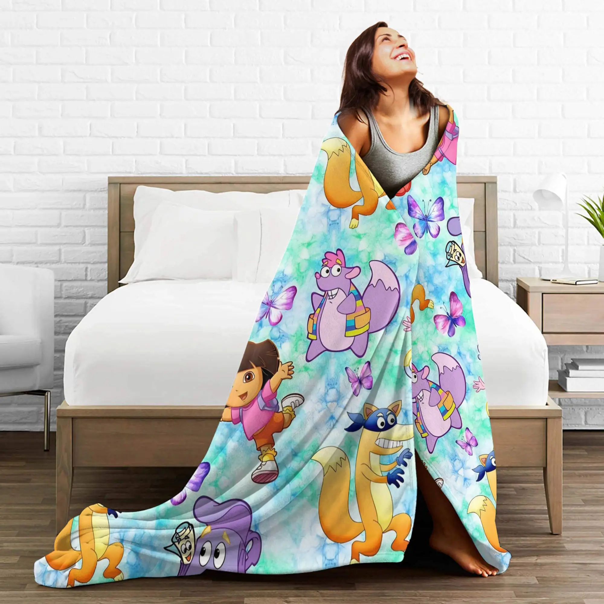 D-Doras The Explorer Blanket Airplane Travel Flannel Throw Blanket 