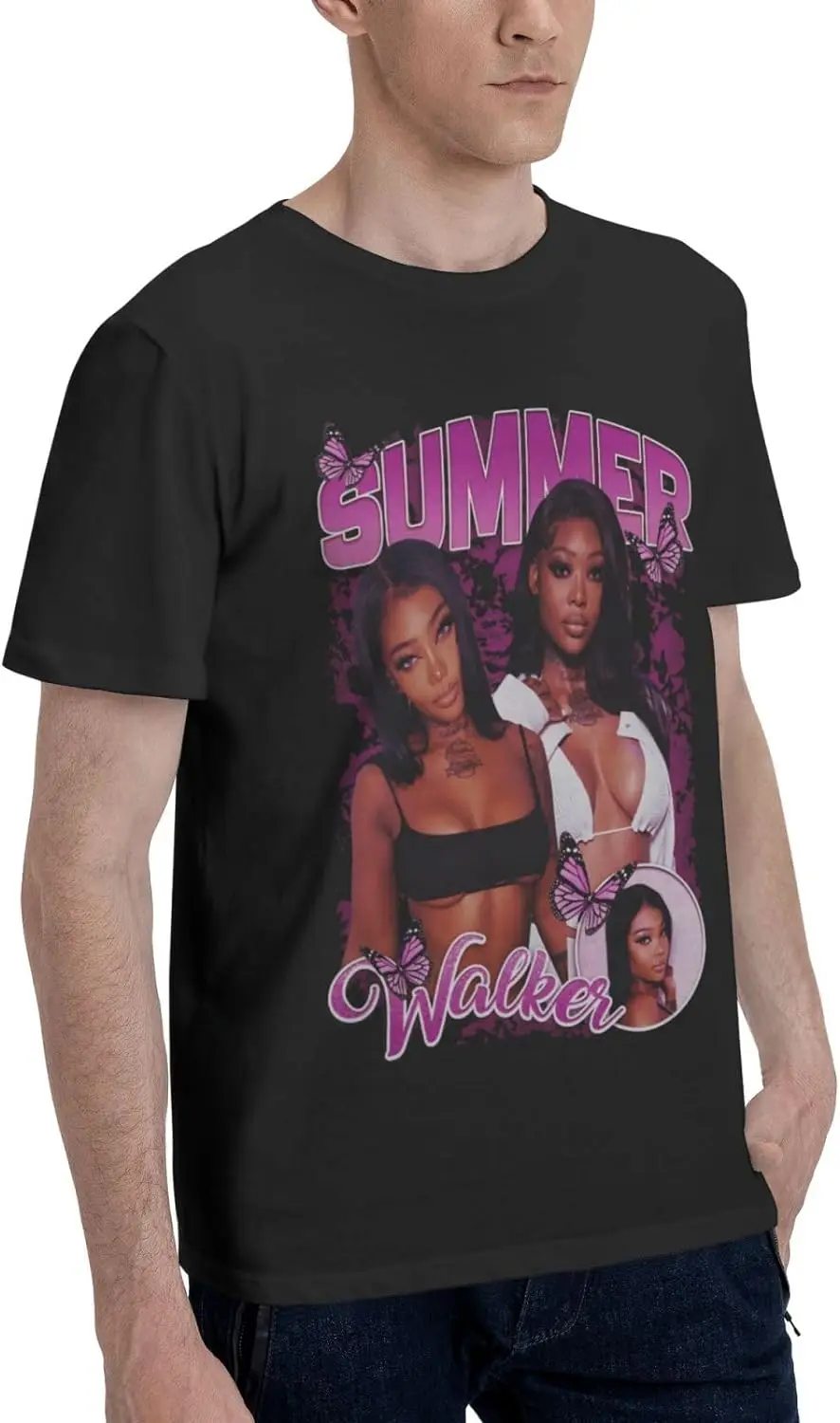 Summer Music Walker Hip Hop Rap Trap Rappers Singers Streetwear Vintage Style T-ShirtsBlack