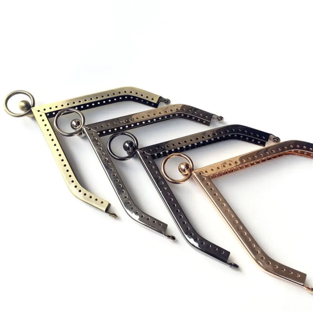 Vintage DIY Kiss Clasp Metal Craft Coin Purse Frame Handle 11cm Triangle Purse Frame Bag Sewing Accessories