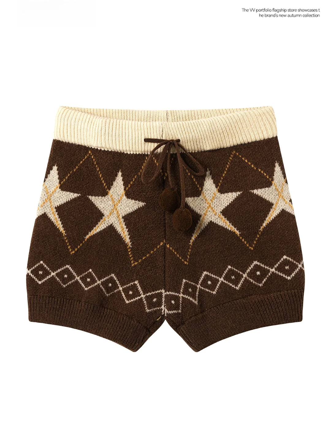 American Retro Brown Star Print Shorts Women Summer Sexy Slimming Butt Lifting Small Foot Pants Tight Fit Elastic Waist