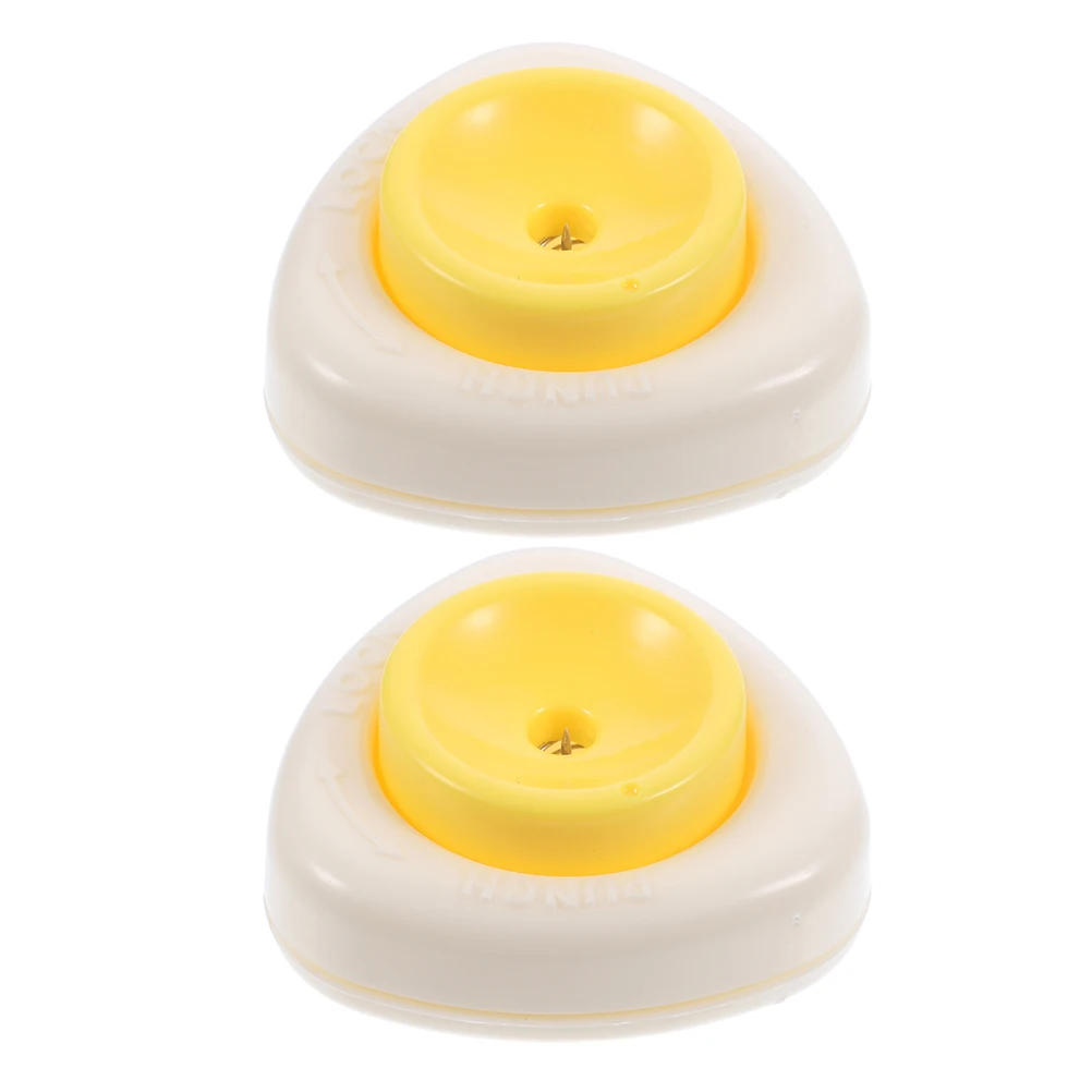 2pcs Egg Hole Puncher Kitchen Tool Manual Yellow Shell Separator Reusable Stainless Steel Piercer Non Slip Base Easy Clean