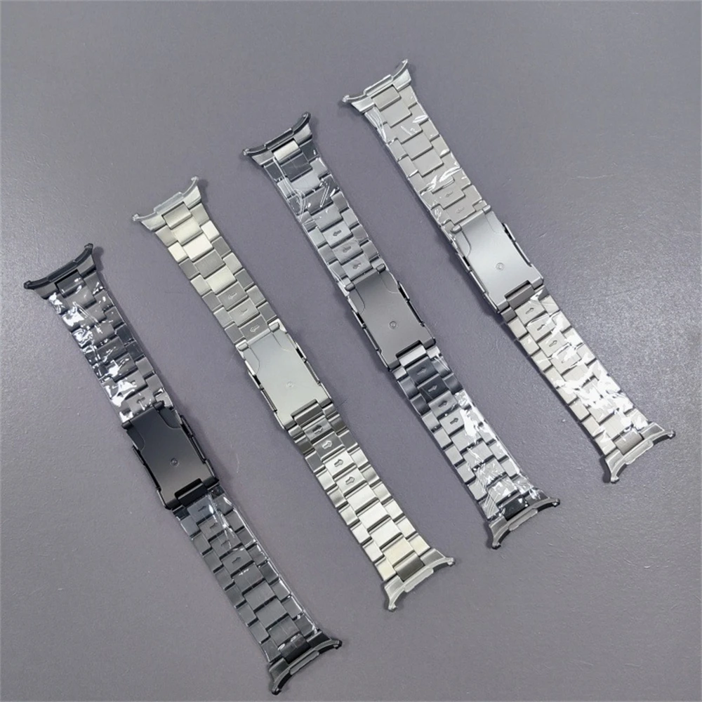 New pure titanium watch strap for Samsung Watch 7 Ultra medium gloss square titanium metal band