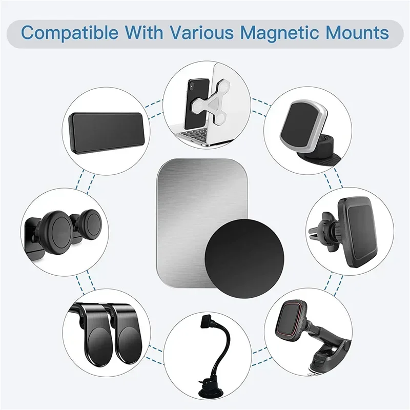 10pcs Metal Plate Disk For Magnetic Car Phone Holder Thin Iron Sheet Sticker Disk For Magnet Tablet Desk Phone Car Stand Mount