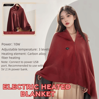 Wearable Electric Heated Blanket 3 Heating Levels Adjustment Body Warmer Wrap Quickly Heating Foldable USB Heated Shawl Sofa