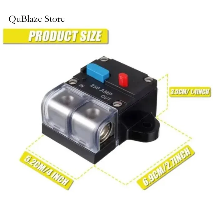 Disjoncteur marin étanche 12V- 48V DC 50A à 300A, avec manuel pour système Audio de voiture, fusible de réinitialisation