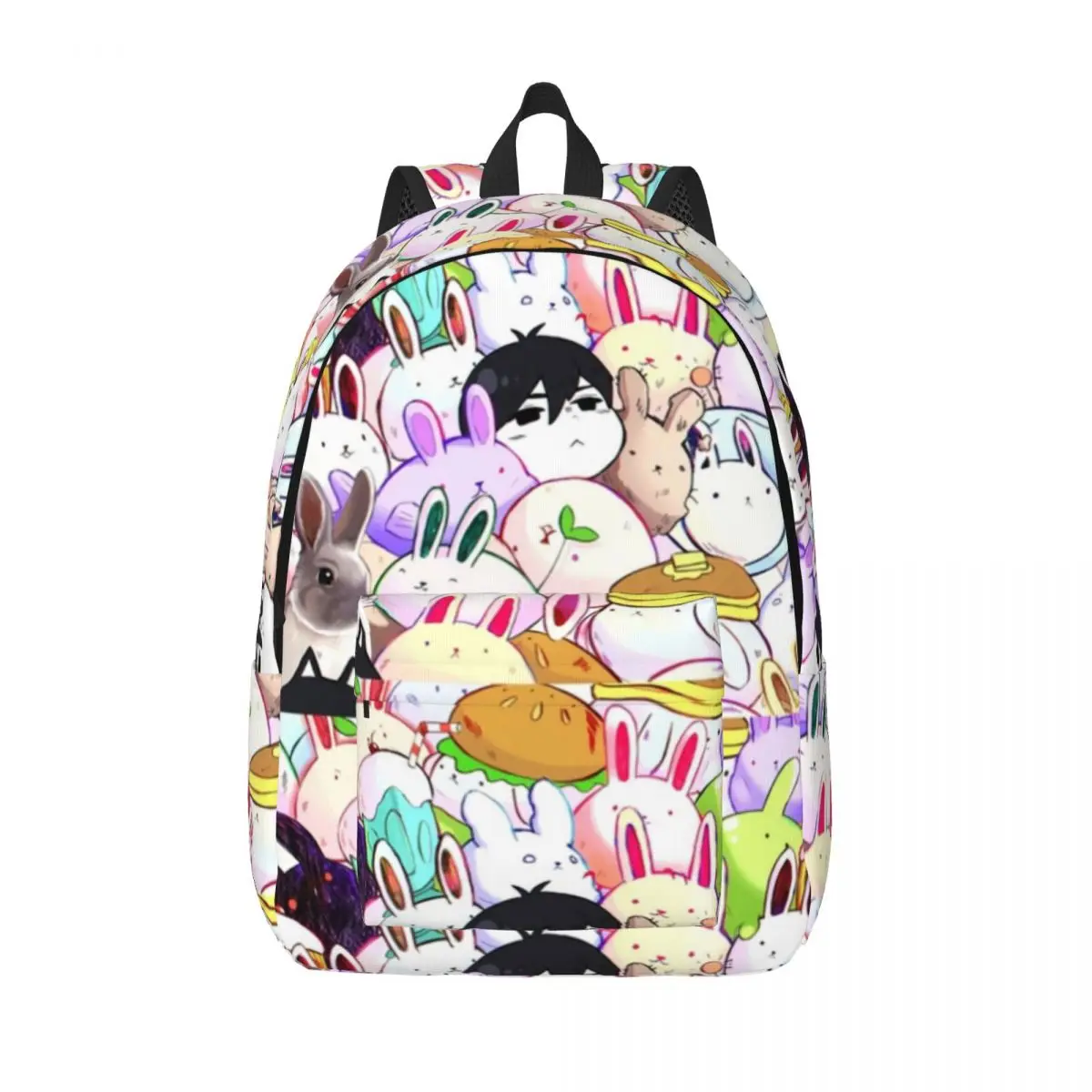 Omori Hero Sunny Basil Cartoon Backpack for Boy Girl Student School Book Bags Game Canvas Daypack Preschool Kindergarten Bag