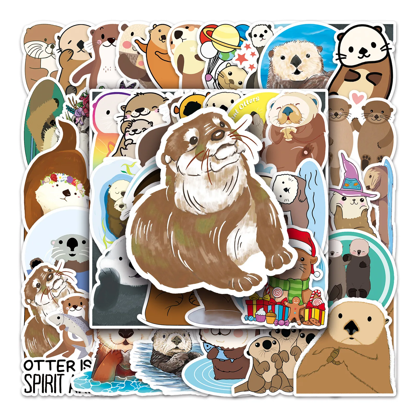 50Pcs Cartoon Otter Series Graffiti Stickers Suitable for Laptop Helmets Desktop Decoration DIY Stickers Toys Wholesale