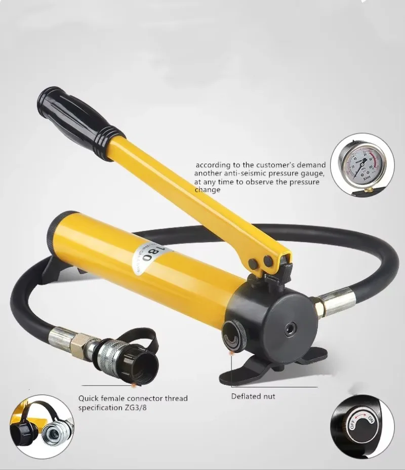 Single acting hand pump 3/8 inch thread crimp construction lift