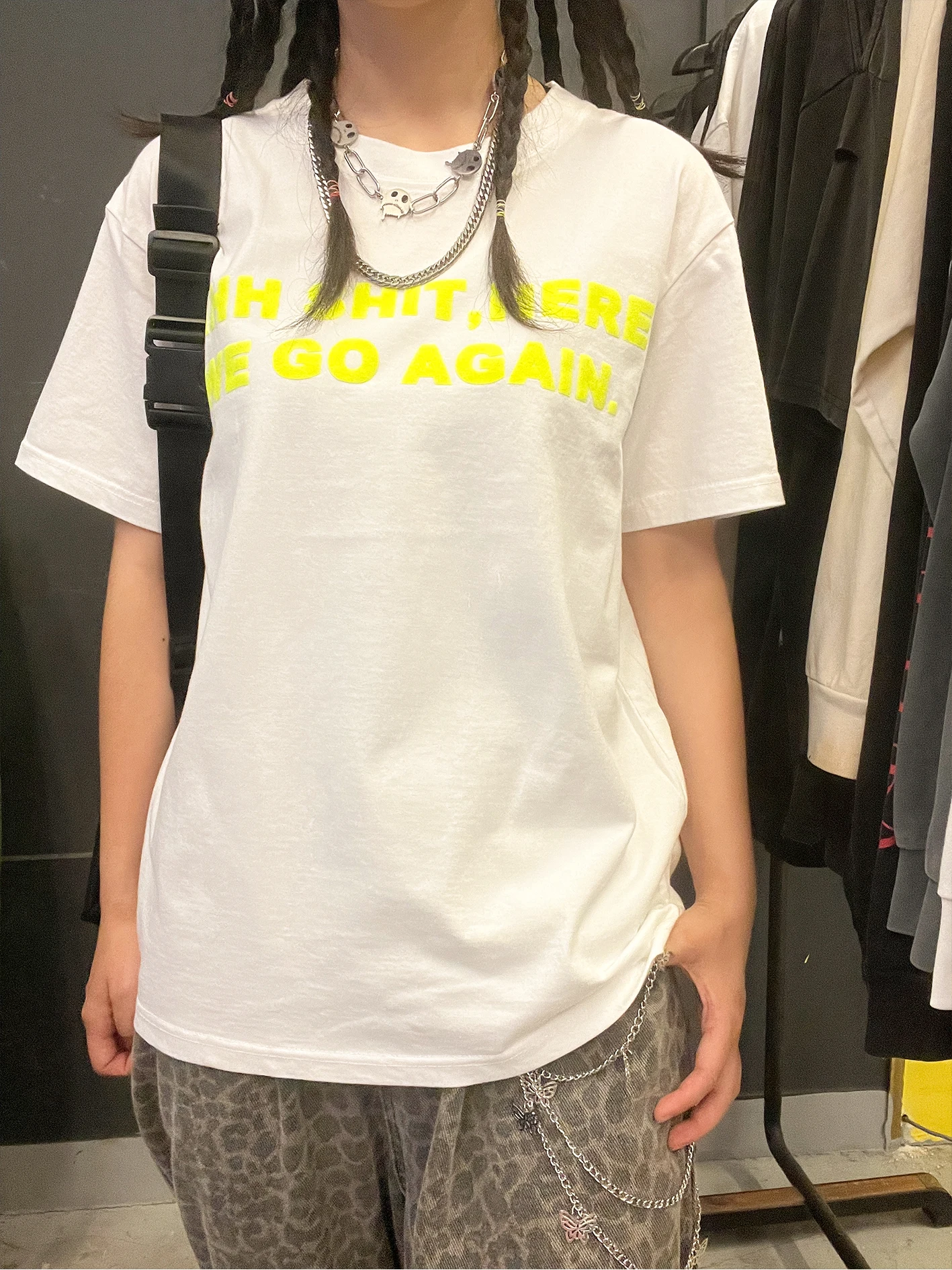 wang-studio-260g-ヘビーウェイト特殊加工シンプルレターデザインニッチ半袖tシャツファッショナブルなミニマリストスタイル