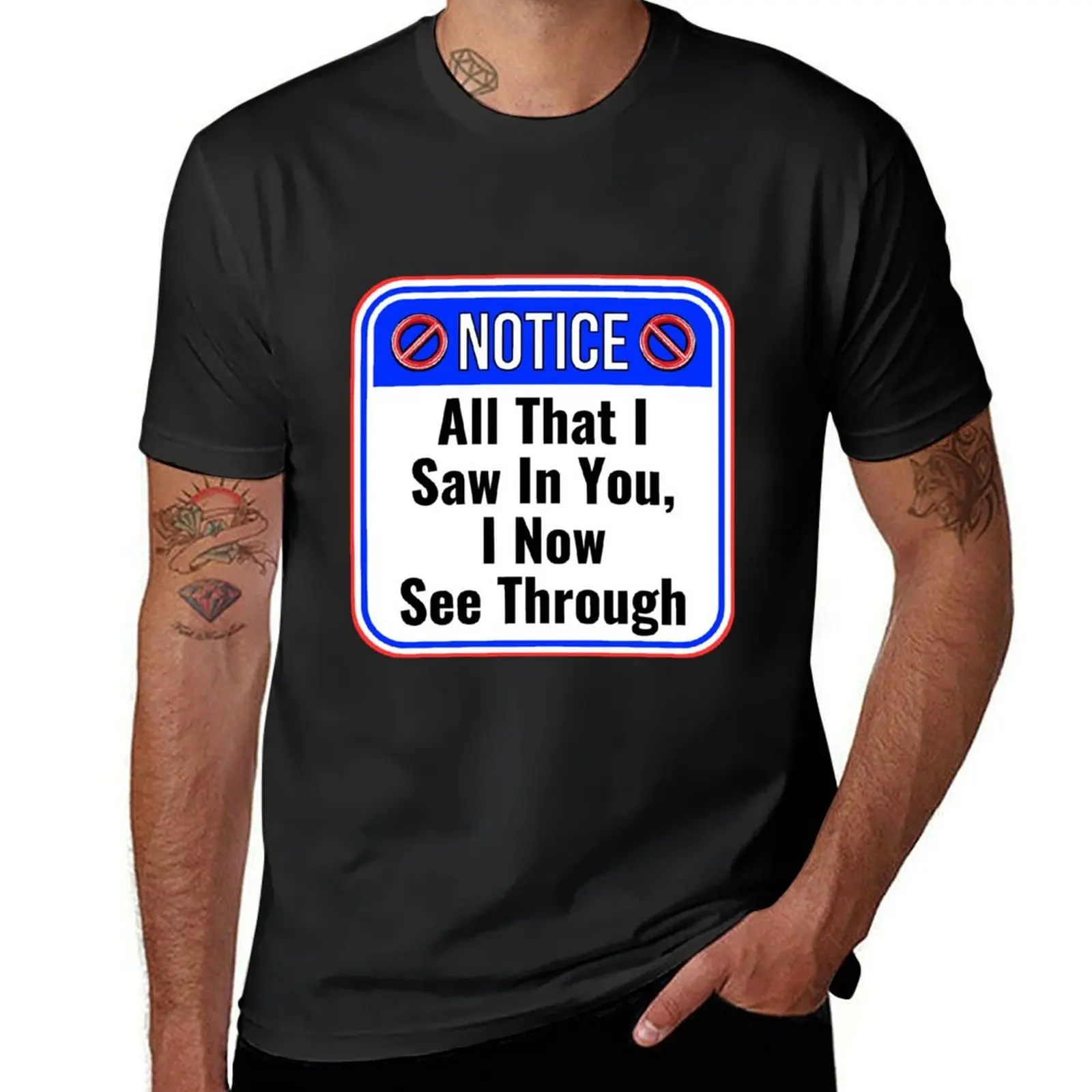 NOTICE: All That I Saw In You, I Now See Through - funny warning signs T-Shirt cute tops vintage clothes funny t shirts for men