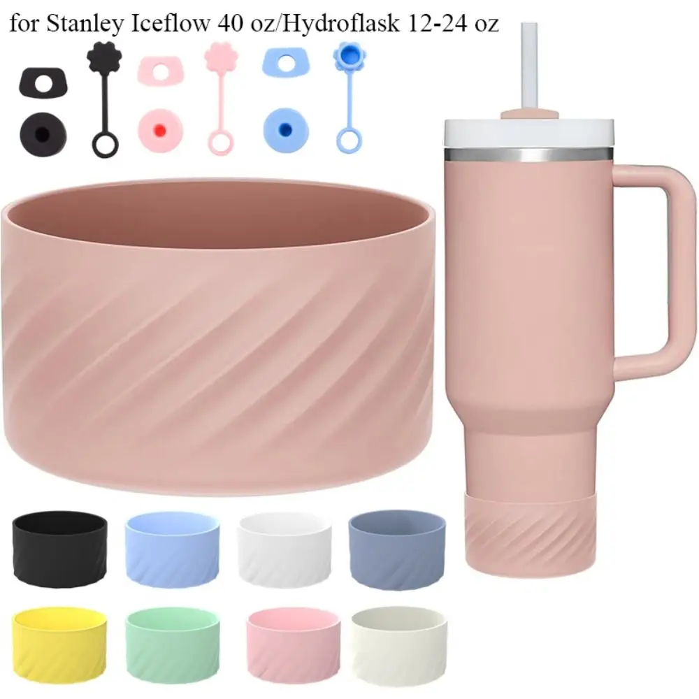 

7.5cm Silicone Bottle Bottom Sleeve Anti-Slip Spill Proof Stopper Protective Case for Iceflow 40 oz/Hydroflask 12-24 oz