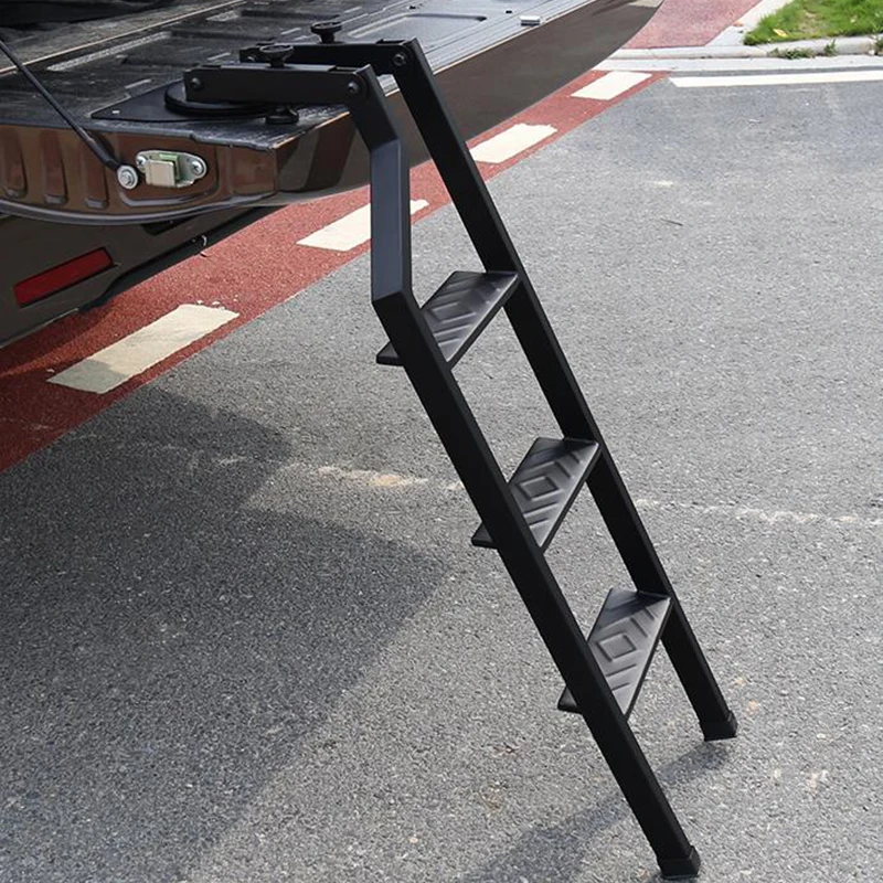 

Pickup Truck Car Universal Fit Tailgate Ladder Rear Door Ladder Protective Frame Tailgate Folding Ladder Auxiliary Ladder