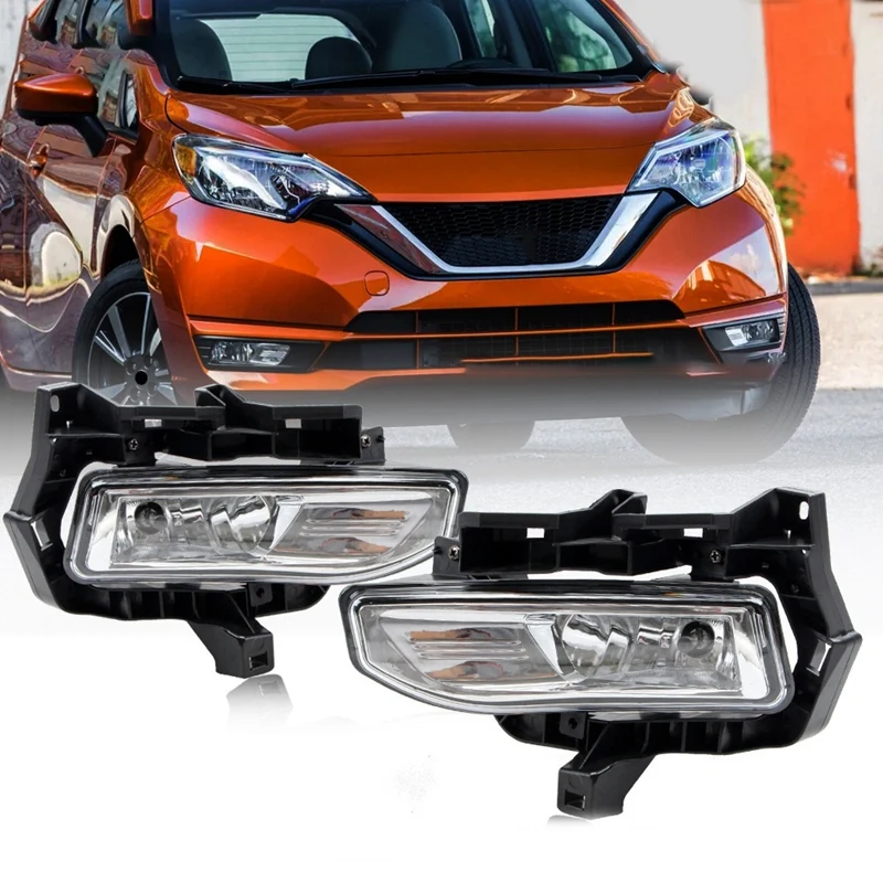 Pair Fog Lamps Driving Light Kit With Wire Switch Relay For Nissan Versa Note 2017-2019 Accessories