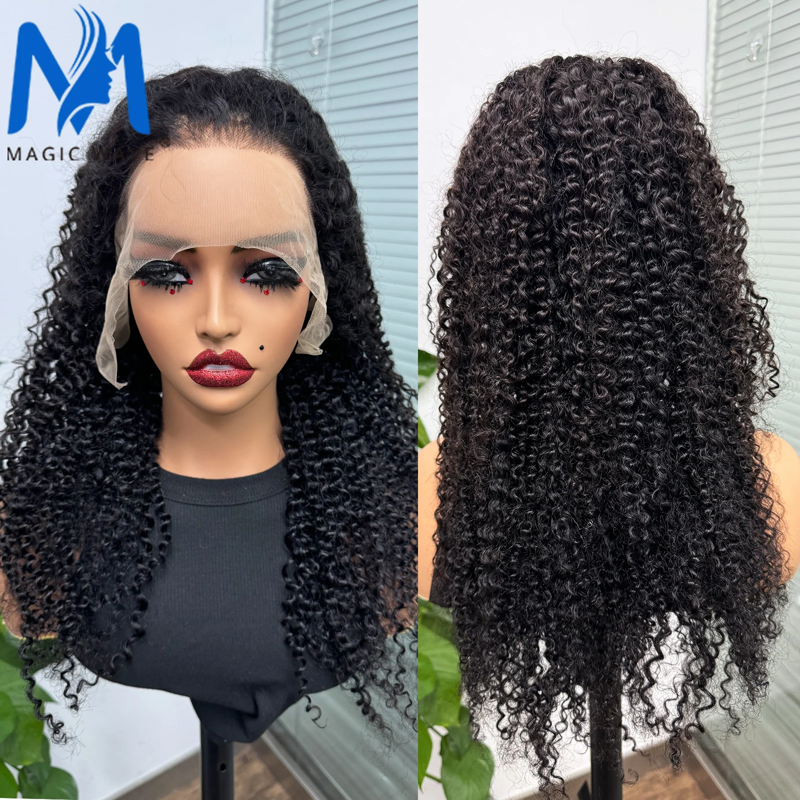 

180% Density Kinky Curly Human Hair Wigs for Black Women 13x4 13x6 Lace Frontal Natural Prepluck Brazilian Remy Human Hair Wigs