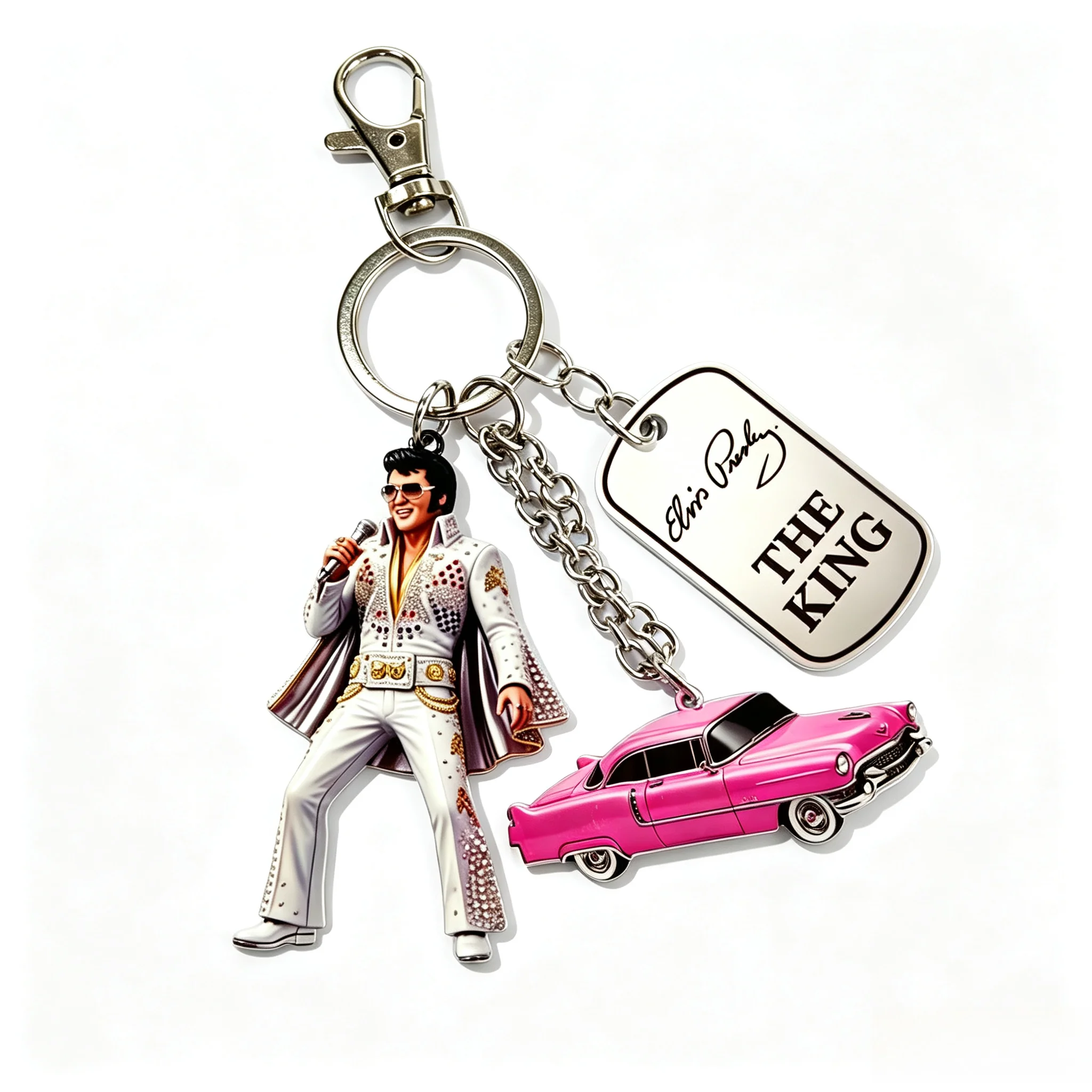 2026 Michael Jackson, Elvis Presley keychain, classic Dance King pendant keychain, fashionable singer keychain