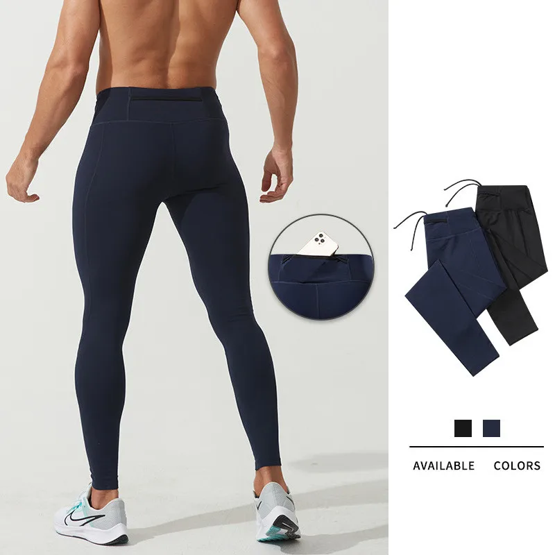 Verano primavera otoño hombres mallas para correr gimnasio pantalones de bolsillo masculino baloncesto fútbol Fitness ejercicio deporte mallas largas 16