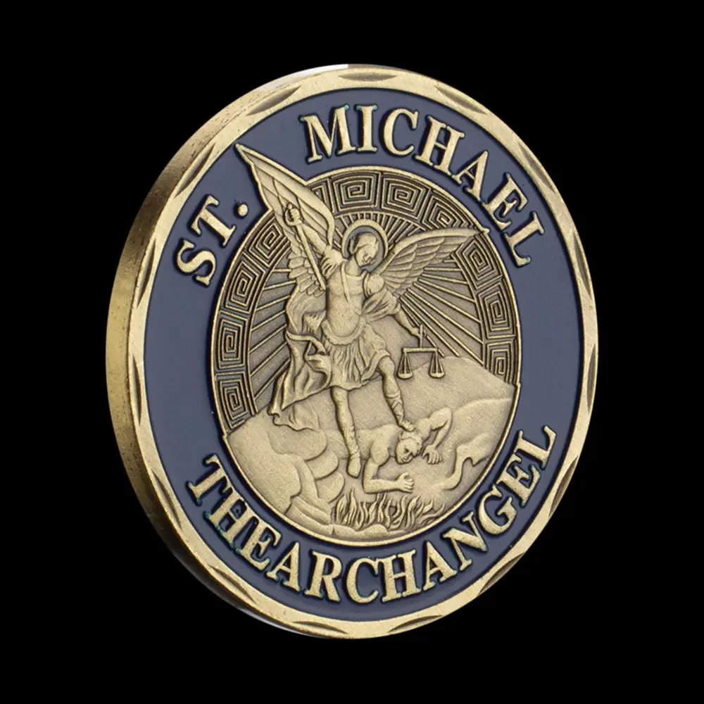 American Air Force St. Michael's Angel Coin Security Police Commemorative Coin Antique Gold Coin Collection Lucky Coins