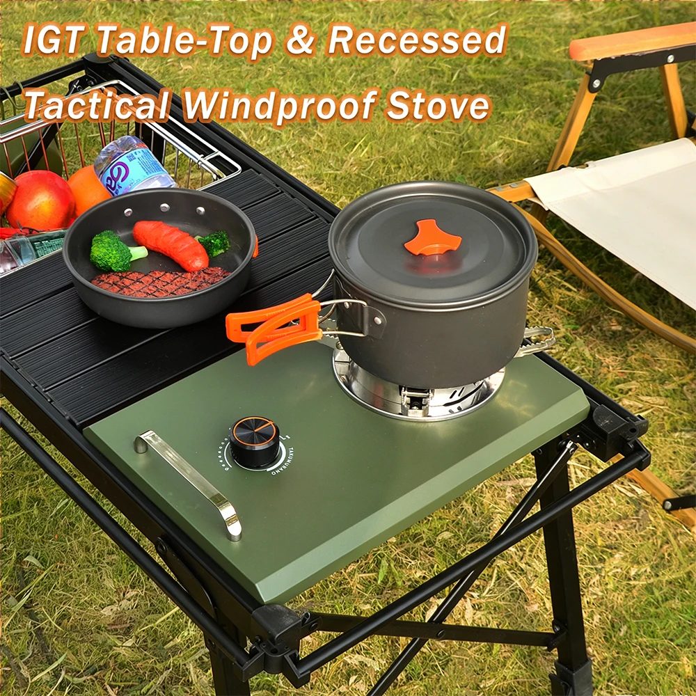 IGT Tischofen 15800 W Outdoor Camping Tragbarer zusammenklappbarer Gasherd Kassettenofen Kleines Kochgeschirr Gasherd Picknickherd