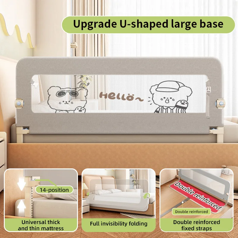 

Adjustable Toddler Bed Rail – Anti-Fall Safety Guard for Cribs and Adult Beds, Portable Bedside Barrier with Quick Setup