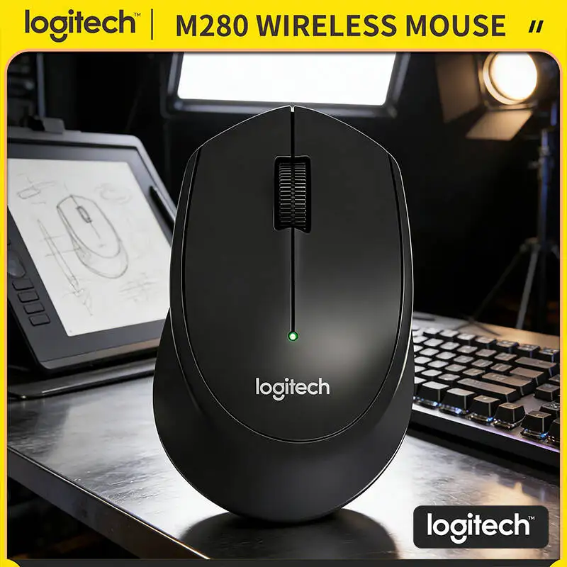

Logitech M280 Ergonomic Wireless Mouse 2.4GHz Connection 10m Range 18-Month Battery 1000 DPI for Desktop Laptop